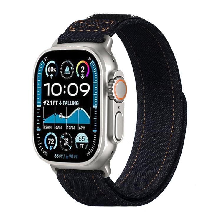 Kalebol Cool Denim Nylon Hook and Loop Fastener Watch Band, For Apple Watch 46mm / 49mm / 45mm / 44mm, For Apple Watch 42mm / 41mm / 40mm / 38mm