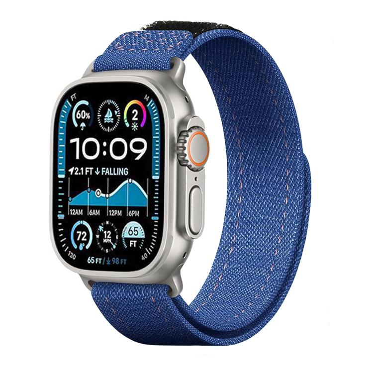 Kalebol Cool Denim Nylon Hook and Loop Fastener Watch Band, For Apple Watch 46mm / 49mm / 45mm / 44mm, For Apple Watch 42mm / 41mm / 40mm / 38mm