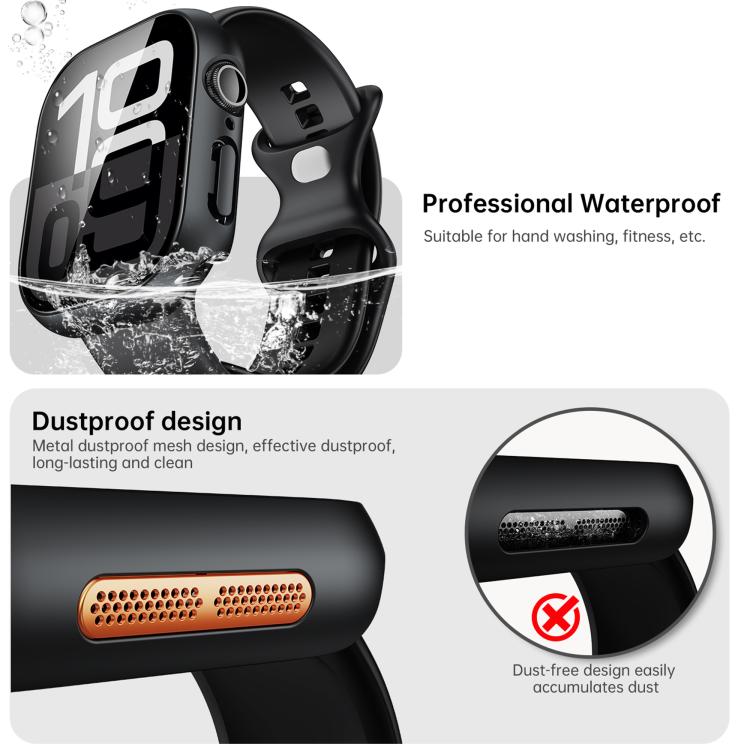 Tempered Film Integrated PC Watch Protective Case, For Apple Watch Series 45mm, For Apple Watch Series 41mm