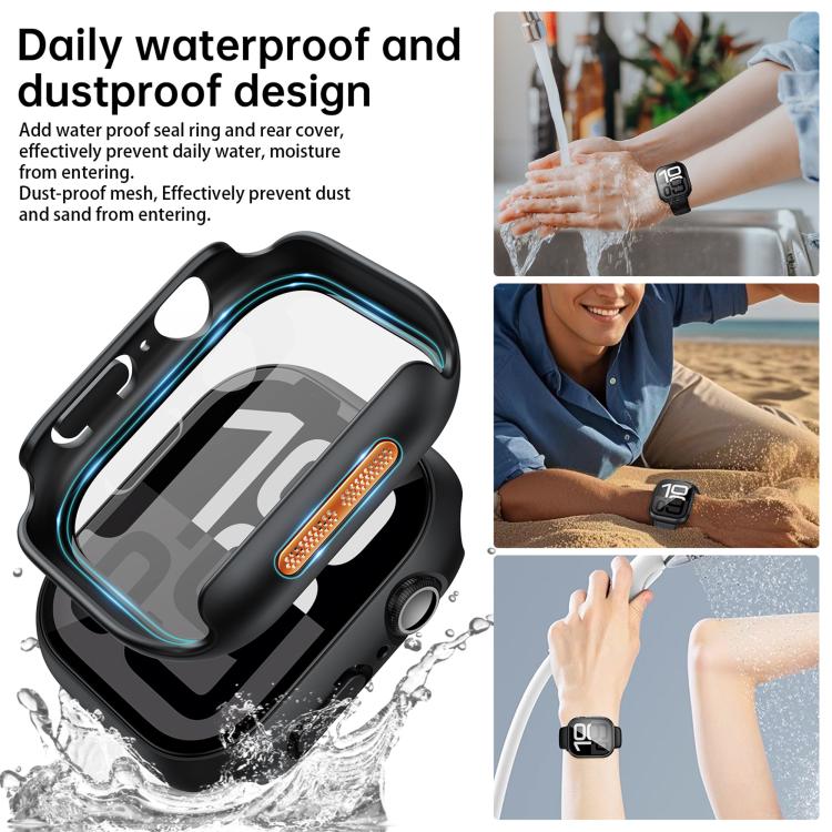 Tempered Film Integrated PC Watch Protective Case, For Apple Watch Series 45mm, For Apple Watch Series 41mm