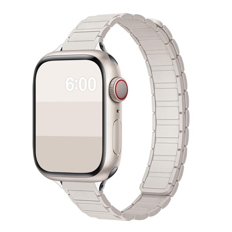 Tri-beads I-shaped Slim Magnetic Silicone Watch Band, For Apple Watch 46mm / 49mm / 45mm / 44mm, For Apple Watch 42mm / 41mm / 40mm / 38mm