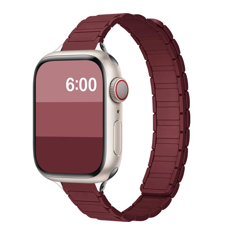 Tri-beads I-shaped Slim Magnetic Silicone Watch Band, For Apple Watch 46mm / 49mm / 45mm / 44mm, For Apple Watch 42mm / 41mm / 40mm / 38mm