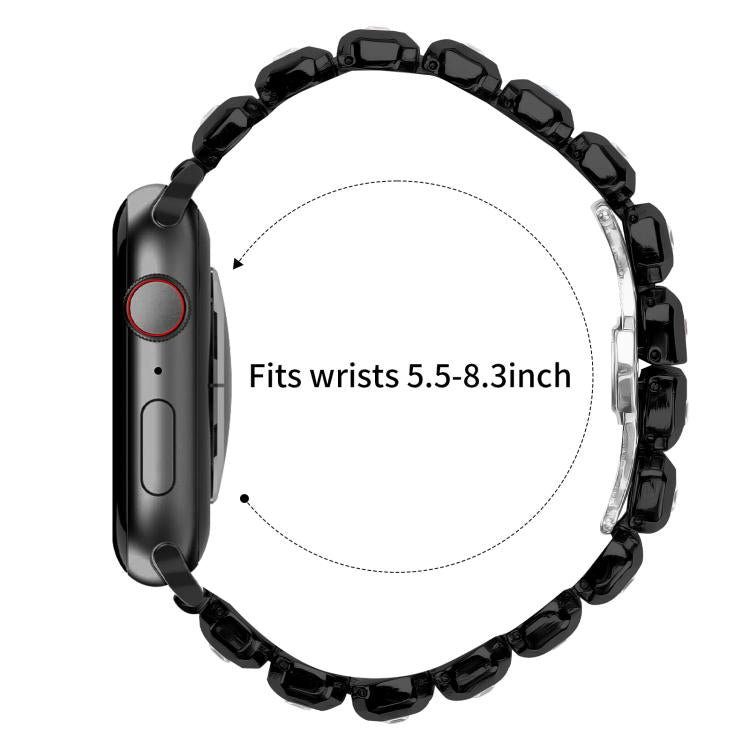 Small Square Diamonds Butterfly Buckle Watch Band, For Apple Watch 46mm / 49mm / 45mm / 44mm, For Apple Watch 42mm / 41mm / 40mm / 38mm