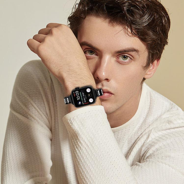 Small Square Diamonds Butterfly Buckle Watch Band, For Apple Watch 46mm / 49mm / 45mm / 44mm, For Apple Watch 42mm / 41mm / 40mm / 38mm