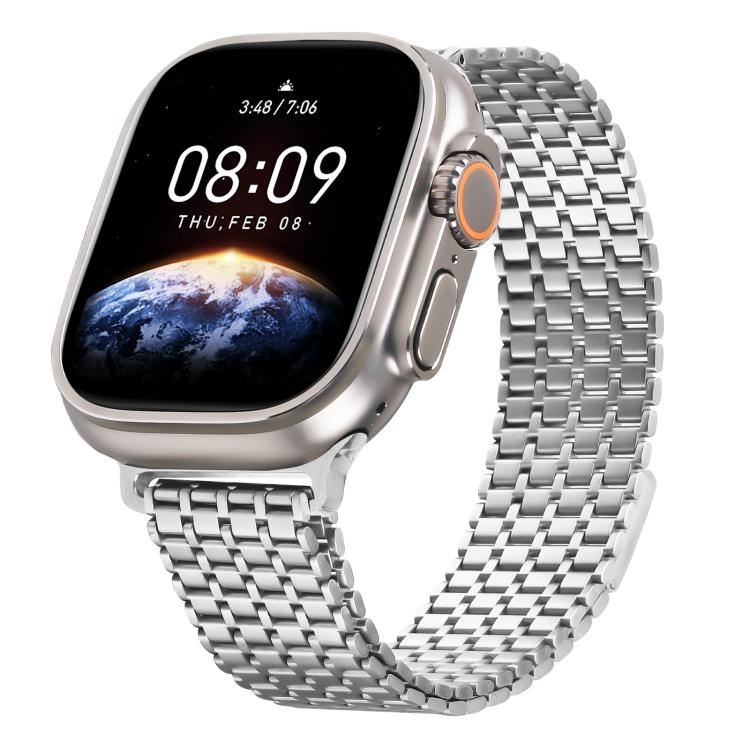 Nine-Bead Magnetic Loop Steel Watch Band, For Apple Watch 46mm / 49mm / 45mm / 44mm, For Apple Watch 42mm / 41mm / 40mm / 38mm