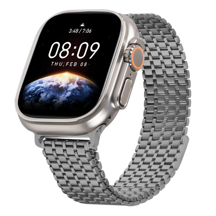 Nine-Bead Magnetic Loop Steel Watch Band, For Apple Watch 46mm / 49mm / 45mm / 44mm, For Apple Watch 42mm / 41mm / 40mm / 38mm