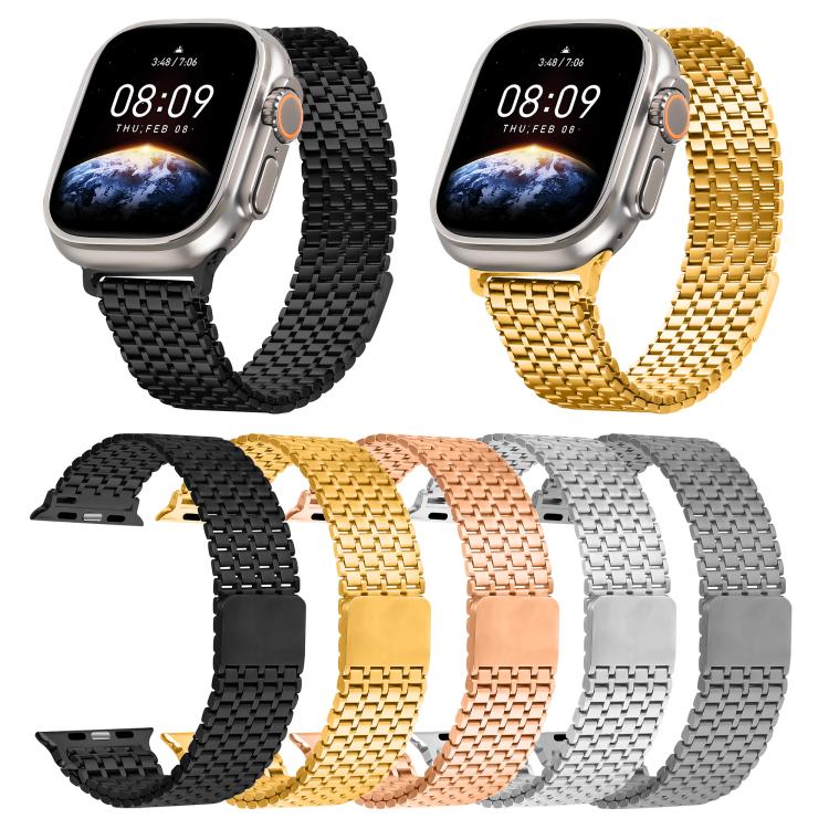 Nine-Bead Magnetic Loop Steel Watch Band, For Apple Watch 46mm / 49mm / 45mm / 44mm, For Apple Watch 42mm / 41mm / 40mm / 38mm