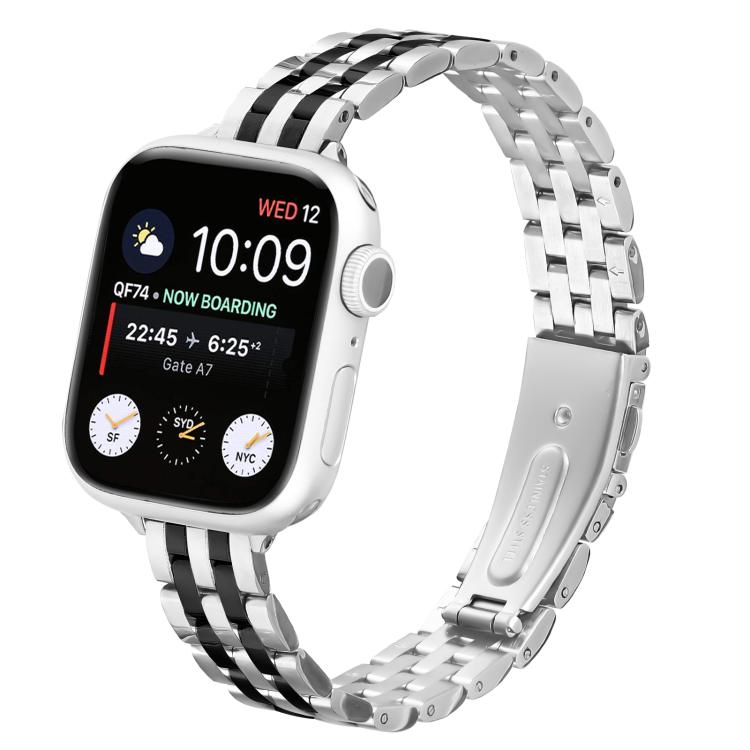Small Waist Slingshot Buckle Steel Watch Band, For Apple Watch 46mm / 49mm / 45mm / 44mm, For Apple Watch 42mm / 41mm / 40mm / 38mm