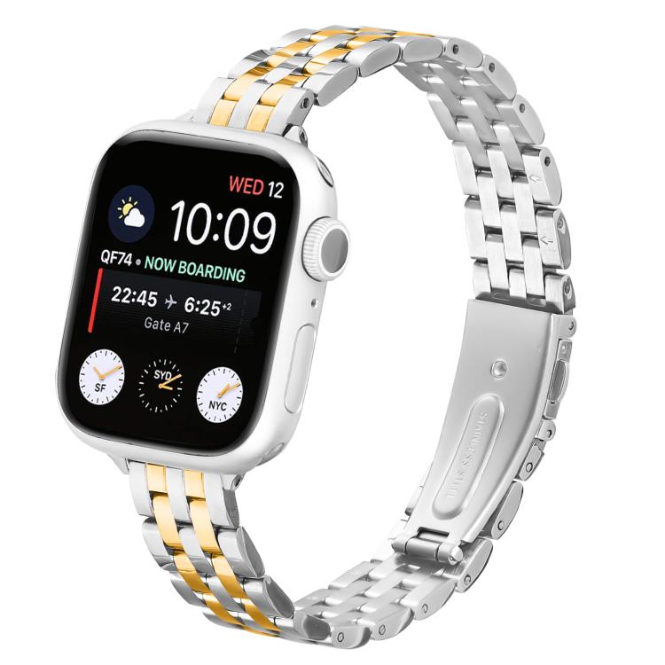 Small Waist Slingshot Buckle Steel Watch Band, For Apple Watch 46mm / 49mm / 45mm / 44mm, For Apple Watch 42mm / 41mm / 40mm / 38mm