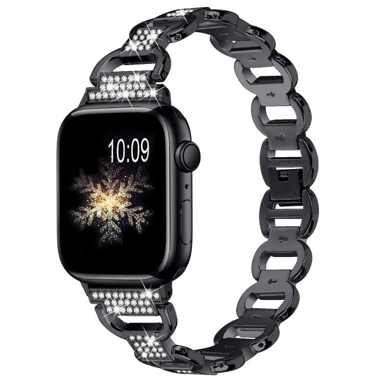 Oval Diamonds Steel Watch Band, For Apple Watch 46mm / 49mm / 45mm / 44mm, For Apple Watch 42mm / 41mm / 40mm / 38mm