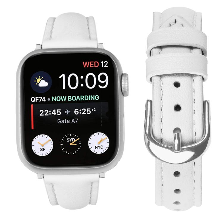 Small Waist PU Leather Watch Band, For Apple Watch 46mm / 49mm / 45mm / 44mm, For Apple Watch 42mm / 41mm / 40mm / 38mm