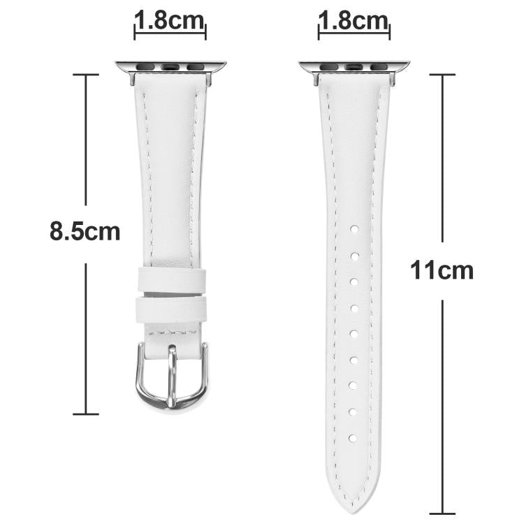 Small Waist PU Leather Watch Band, For Apple Watch 46mm / 49mm / 45mm / 44mm, For Apple Watch 42mm / 41mm / 40mm / 38mm
