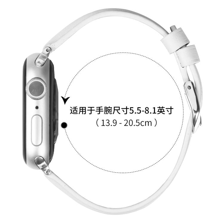 Small Waist PU Leather Watch Band, For Apple Watch 46mm / 49mm / 45mm / 44mm, For Apple Watch 42mm / 41mm / 40mm / 38mm