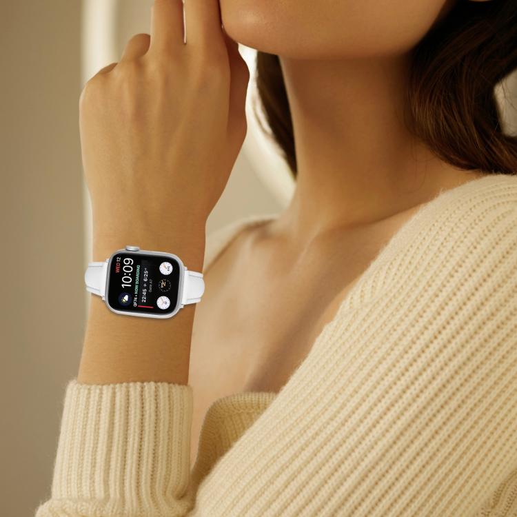 Small Waist PU Leather Watch Band, For Apple Watch 46mm / 49mm / 45mm / 44mm, For Apple Watch 42mm / 41mm / 40mm / 38mm