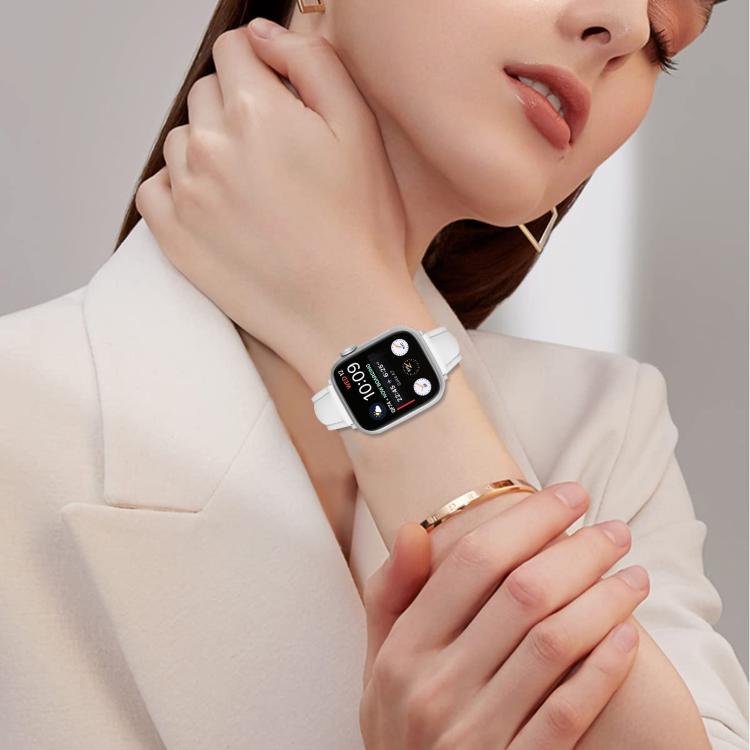Small Waist PU Leather Watch Band, For Apple Watch 46mm / 49mm / 45mm / 44mm, For Apple Watch 42mm / 41mm / 40mm / 38mm