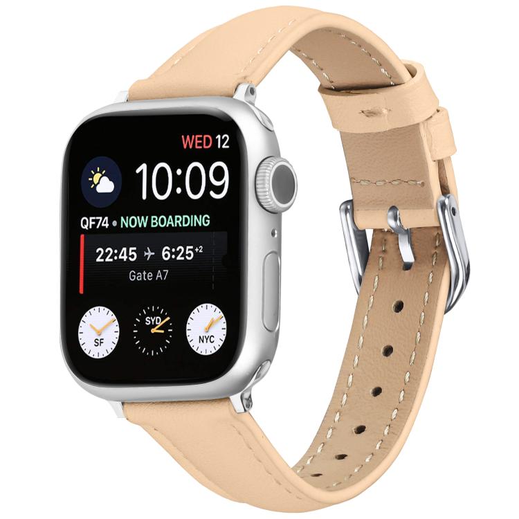 Small Waist PU Leather Watch Band, For Apple Watch 46mm / 49mm / 45mm / 44mm, For Apple Watch 42mm / 41mm / 40mm / 38mm