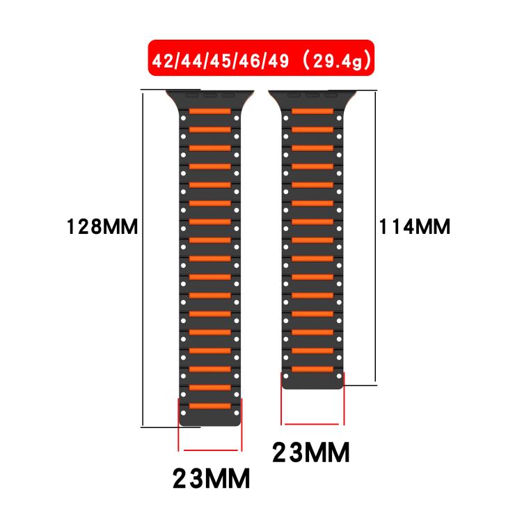 Colorful Spirit Piano Soft Magnetic Two-tone Watch Band, For Apple Watch 46mm / 49mm / 45mm / 44mm