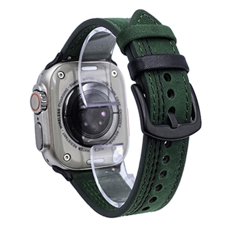 7-Line Tri-Star Buckle Pull Up Leather Watch Band, For Apple Watch 46mm / 49mm / 45mm / 44mm, For Apple Watch 42mm / 41mm / 40mm / 38mm