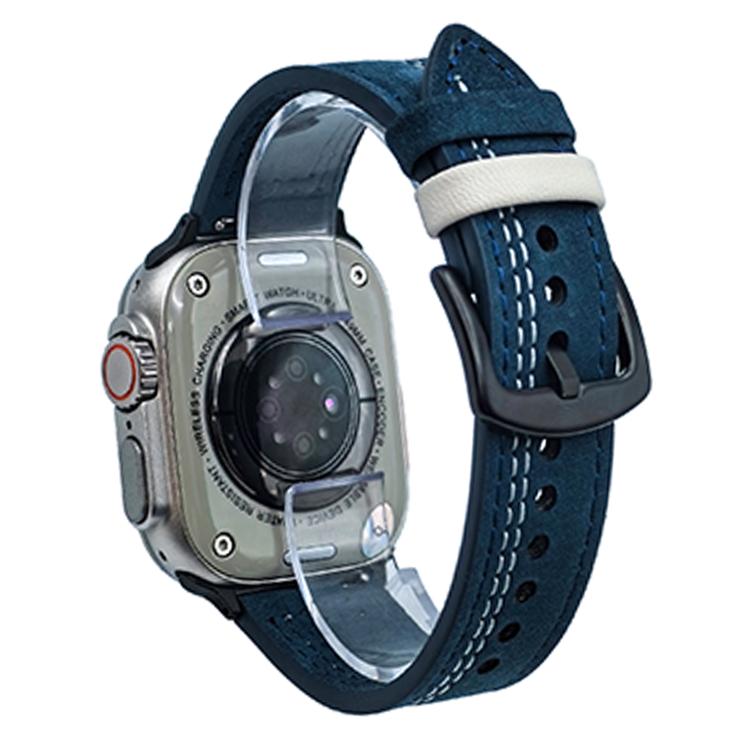 7-Line Tri-Star Buckle Pull Up Leather Watch Band, For Apple Watch 46mm / 49mm / 45mm / 44mm, For Apple Watch 42mm / 41mm / 40mm / 38mm