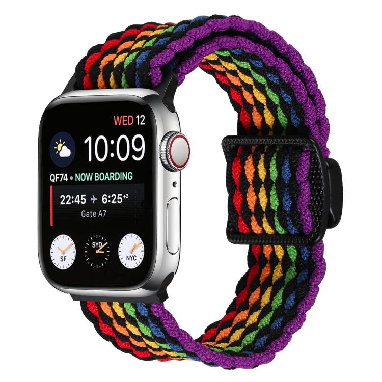 Magnetic Buckle Woven Stretch Watch Band, For Apple Watch 46mm / 49mm / 45mm / 44mm, For Apple Watch 42mm / 41mm / 40mm / 38mm