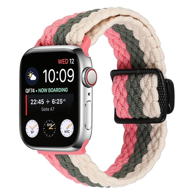 Magnetic Buckle Woven Stretch Watch Band, For Apple Watch 46mm / 49mm / 45mm / 44mm, For Apple Watch 42mm / 41mm / 40mm / 38mm
