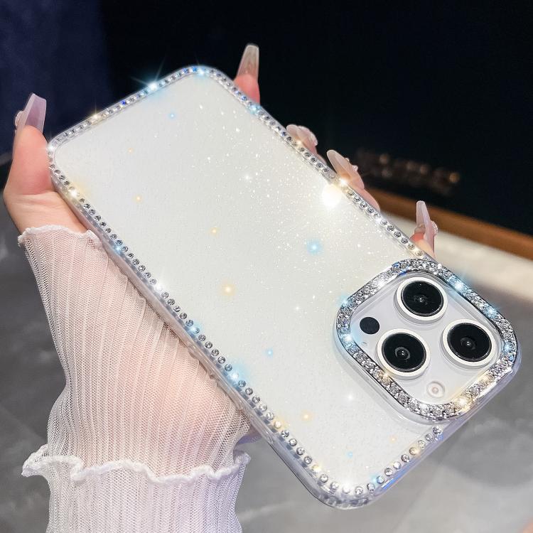 Rhinestone Glitter TPU 4-corners Anti-fall Phone Case, For iPhone 13 Pro, For iPhone 13
