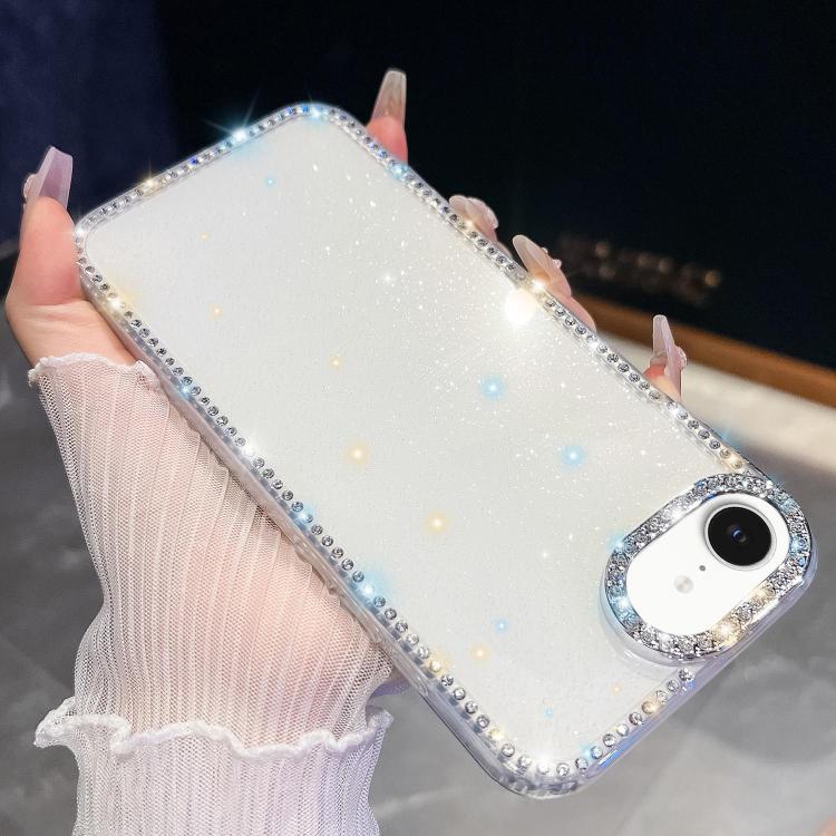 Rhinestone Glitter TPU 4-corners Anti-fall Phone Case, For iPhone 16e, For iPhone 16 Pro Max, For iPhone 16 Pro, For iPhone 16 Plus
