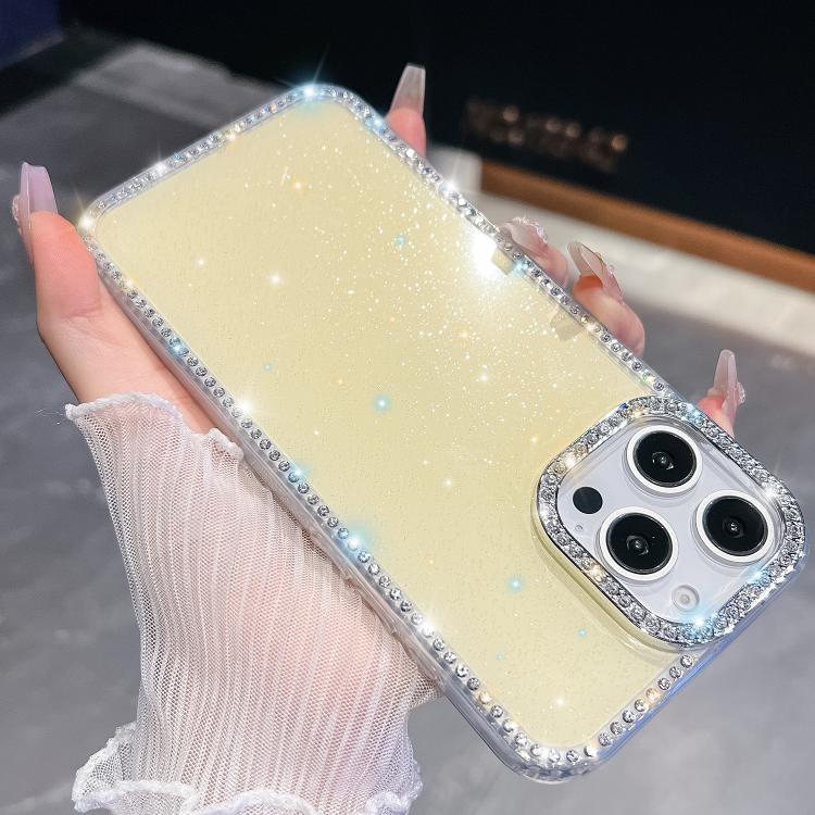 Rhinestone Glitter TPU 4-corners Anti-fall Phone Case, For iPhone 16e, For iPhone 16 Pro Max, For iPhone 16 Pro, For iPhone 16 Plus
