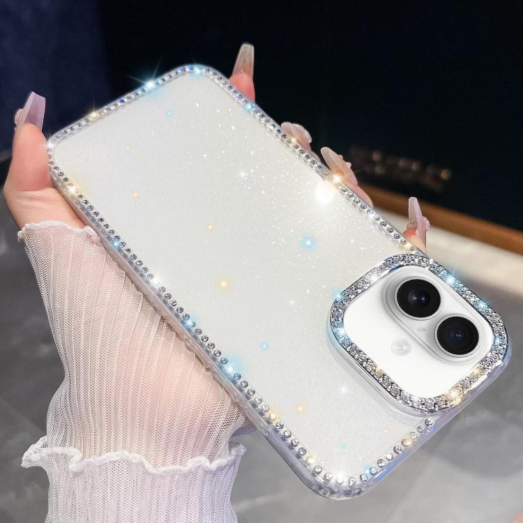 Rhinestone Glitter TPU 4-corners Anti-fall Phone Case, For iPhone 16, For iPhone 15 Pro Max, For iPhone 15 Pro, For iPhone 15