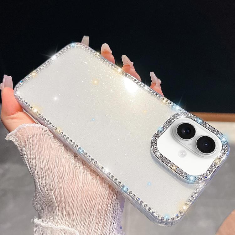 Rhinestone Glitter TPU 4-corners Anti-fall Phone Case, For iPhone 16, For iPhone 15 Pro Max, For iPhone 15 Pro, For iPhone 15