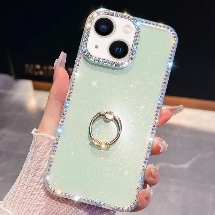 Rhinestone Glitter TPU Ring Holder Anti-fall Phone Case, For iPhone 14, For iPhone 14 Pro, For iPhone 14 Pro Max, For iPhone 13 Pro Max