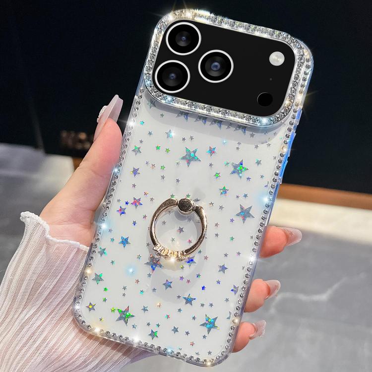 Rhinestone Glitter TPU Ring Holder Anti-fall Phone Case, For iPhone 17 Pro Max, For iPhone 17 Pro, For iPhone 17, For iPhone 17 Air