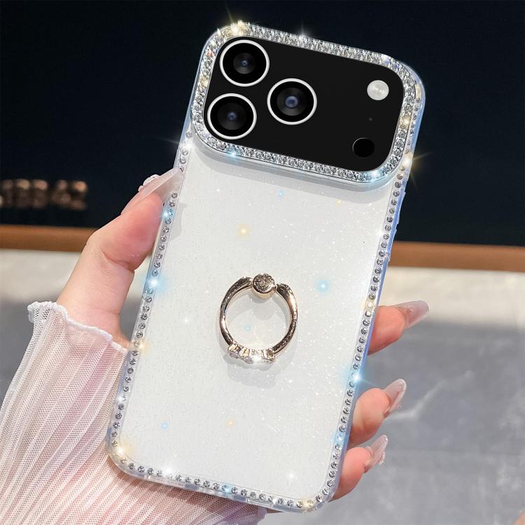 Rhinestone Glitter TPU Ring Holder Anti-fall Phone Case, For iPhone 17 Pro Max, For iPhone 17 Pro, For iPhone 17, For iPhone 17 Air