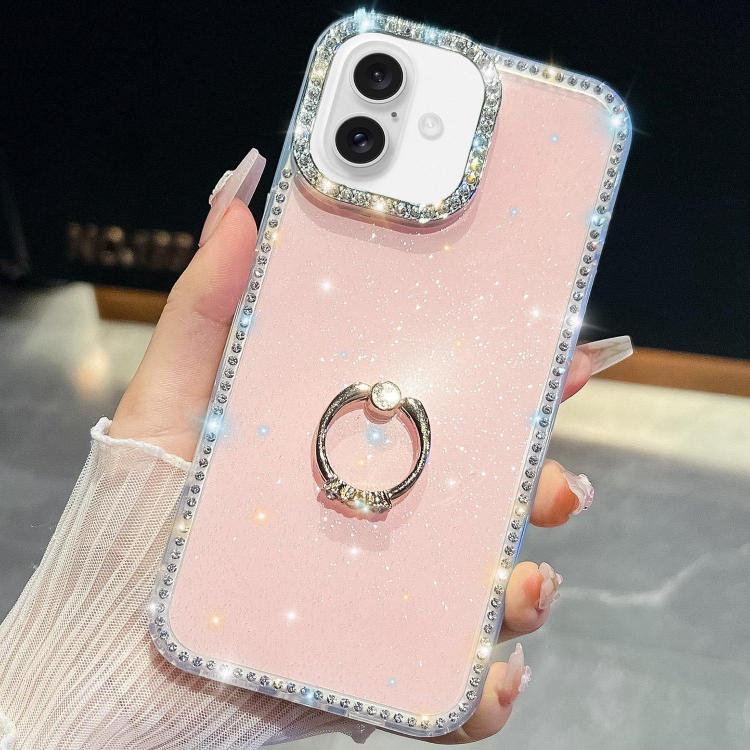 Rhinestone Glitter TPU Ring Holder Anti-fall Phone Case, For iPhone 17 Pro Max, For iPhone 17 Pro, For iPhone 17, For iPhone 17 Air