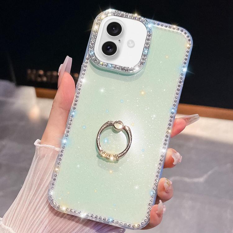 Rhinestone Glitter TPU Ring Holder Anti-fall Phone Case, For iPhone 17 Pro Max, For iPhone 17 Pro, For iPhone 17, For iPhone 17 Air