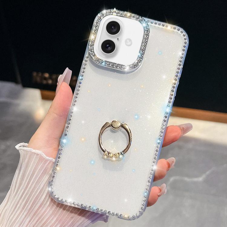 Rhinestone Glitter TPU Ring Holder Anti-fall Phone Case, For iPhone 17 Pro Max, For iPhone 17 Pro, For iPhone 17, For iPhone 17 Air