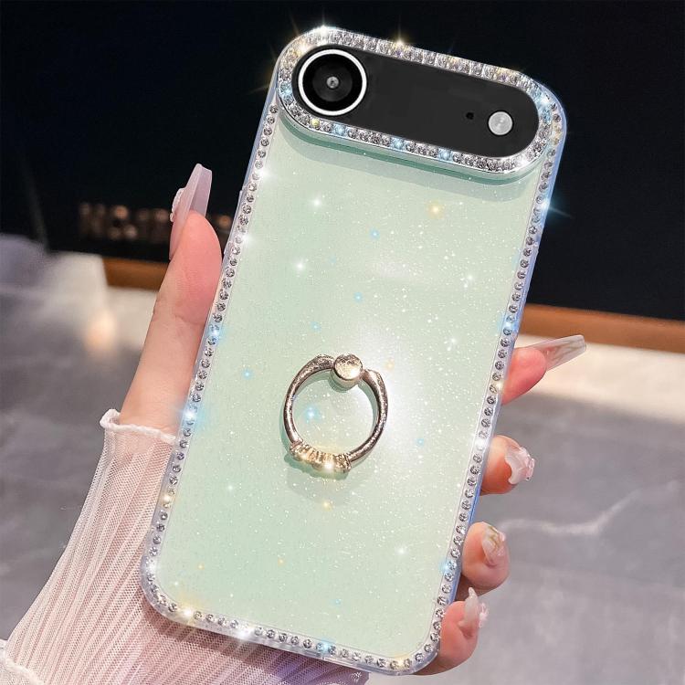 Rhinestone Glitter TPU Ring Holder Anti-fall Phone Case, For iPhone 17 Pro Max, For iPhone 17 Pro, For iPhone 17, For iPhone 17 Air