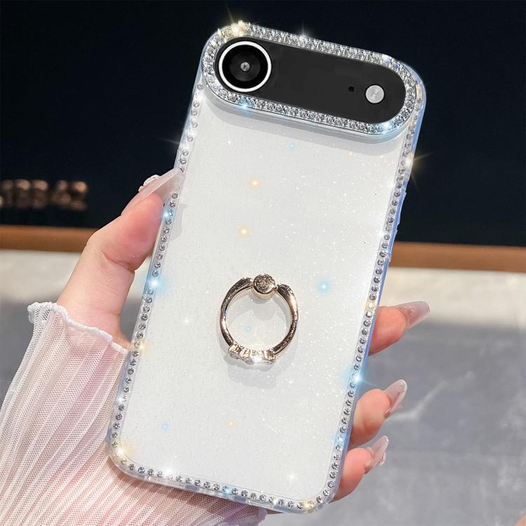 Rhinestone Glitter TPU Ring Holder Anti-fall Phone Case, For iPhone 17 Pro Max, For iPhone 17 Pro, For iPhone 17, For iPhone 17 Air