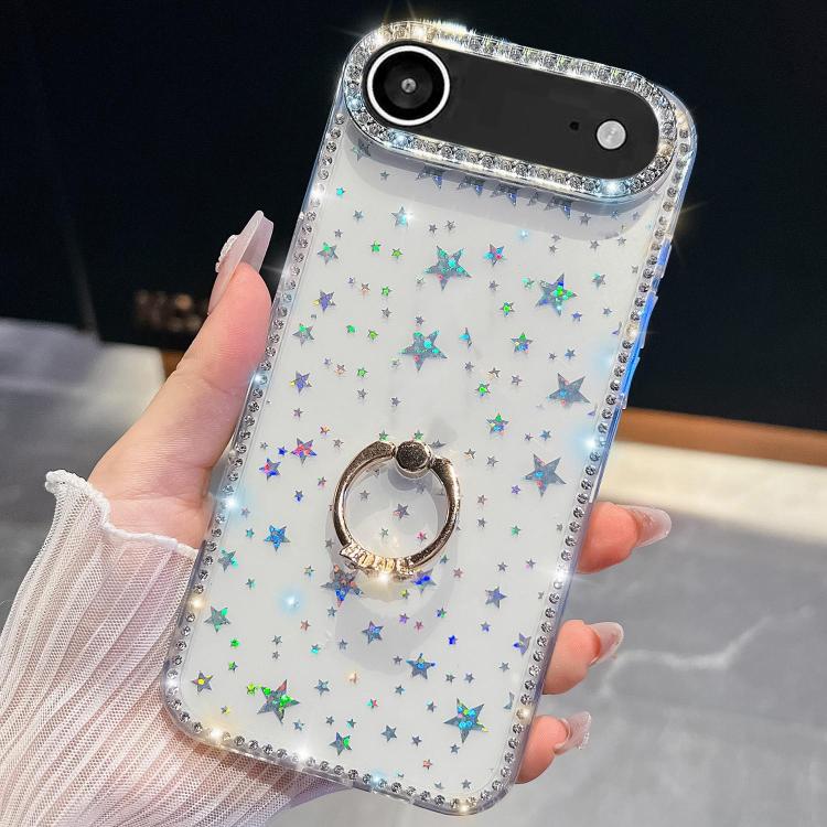 Rhinestone Glitter TPU Ring Holder Anti-fall Phone Case, For iPhone 17 Pro Max, For iPhone 17 Pro, For iPhone 17, For iPhone 17 Air