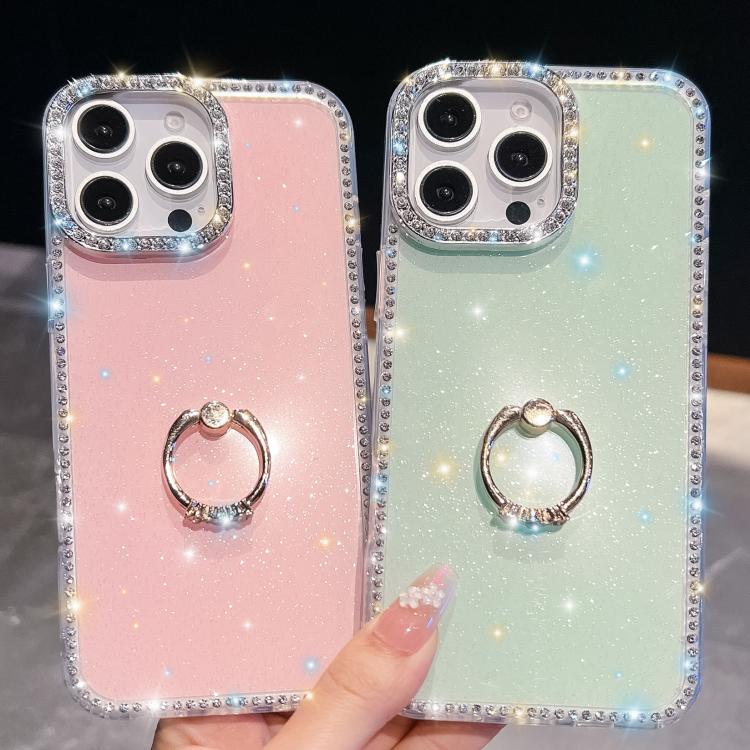 Rhinestone Glitter TPU Ring Holder Anti-fall Phone Case, For iPhone 17 Pro Max, For iPhone 17 Pro, For iPhone 17, For iPhone 17 Air