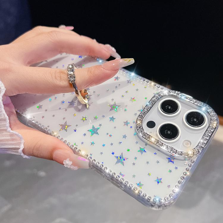 Rhinestone Glitter TPU Ring Holder Anti-fall Phone Case, For iPhone 17 Pro Max, For iPhone 17 Pro, For iPhone 17, For iPhone 17 Air