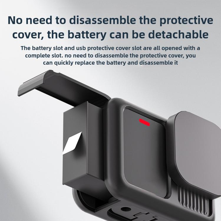 Silicone Protective Case with Wrist Strap & Lens Cover & Side Interface Cover, For GoPro HERO13 Black