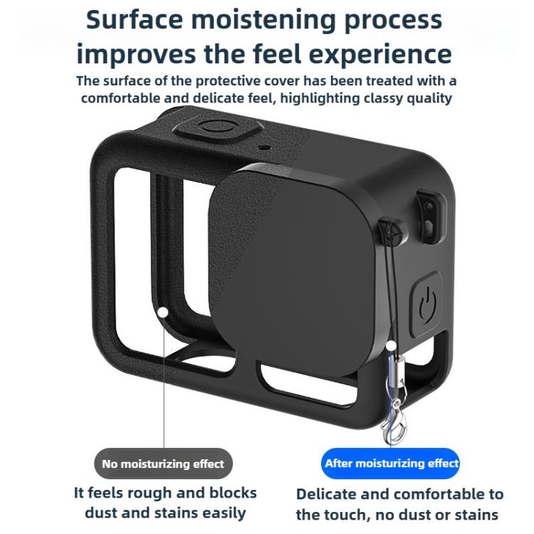 Silicone Protective Case with Wrist Strap & Lens Cover & Side Interface Cover, For GoPro HERO13 Black