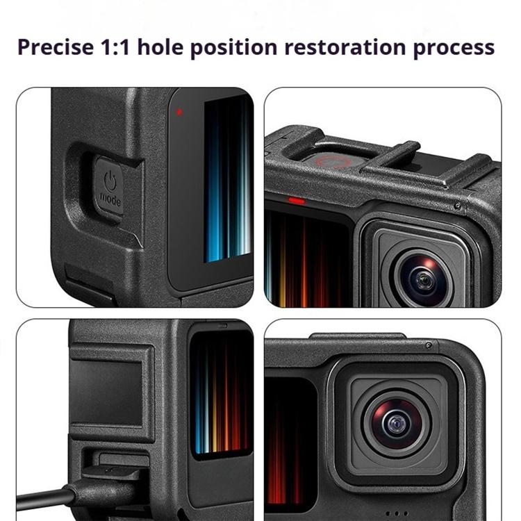 Dual Cold Shoes Frame Expansion PA Cage with Side Interface Cover, For GoPro HERO13 Black / HERO12 Black