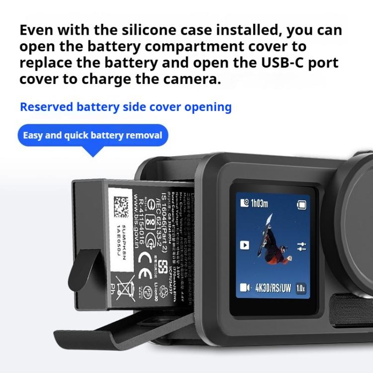 Soft Silicone Shockproof Protective Case Cover with Lens Cap, For DJI Action 5 Pro / 4 / 3