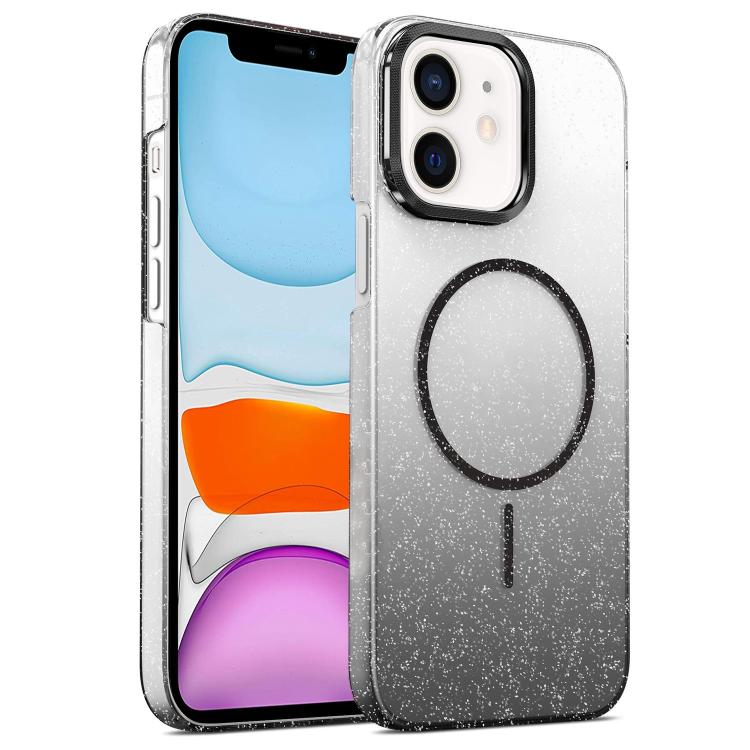 Gold Diamond Glitter Gradient MagSafe Shockproof Phone Case, For iPhone 11, For iPhone 11 Pro