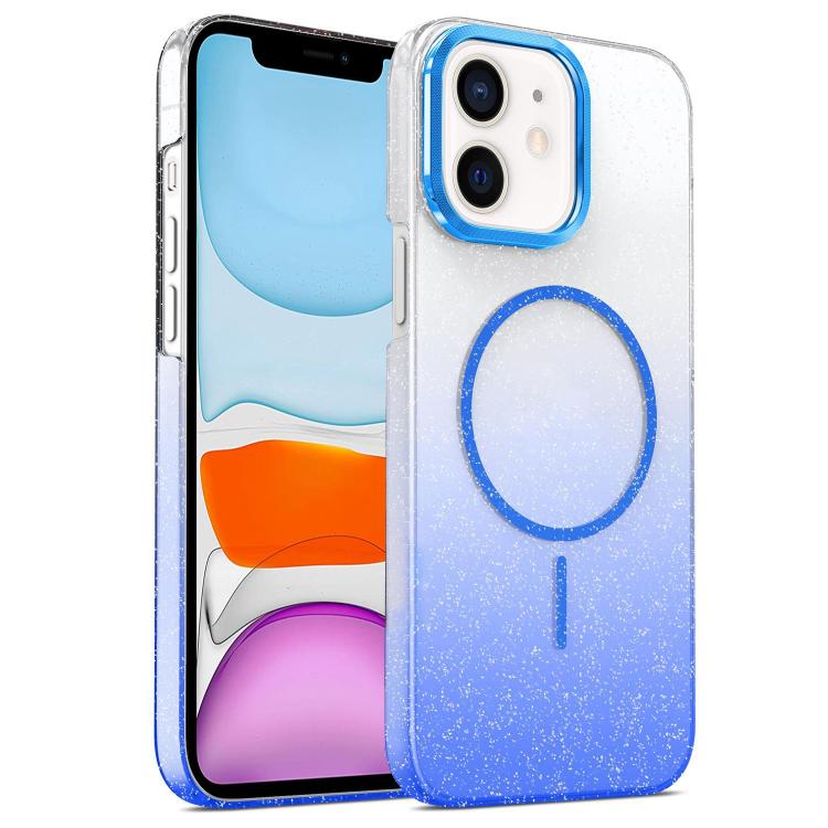 Gold Diamond Glitter Gradient MagSafe Shockproof Phone Case, For iPhone 11, For iPhone 11 Pro