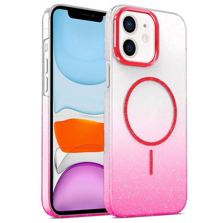 Gold Diamond Glitter Gradient MagSafe Shockproof Phone Case, For iPhone 11, For iPhone 11 Pro