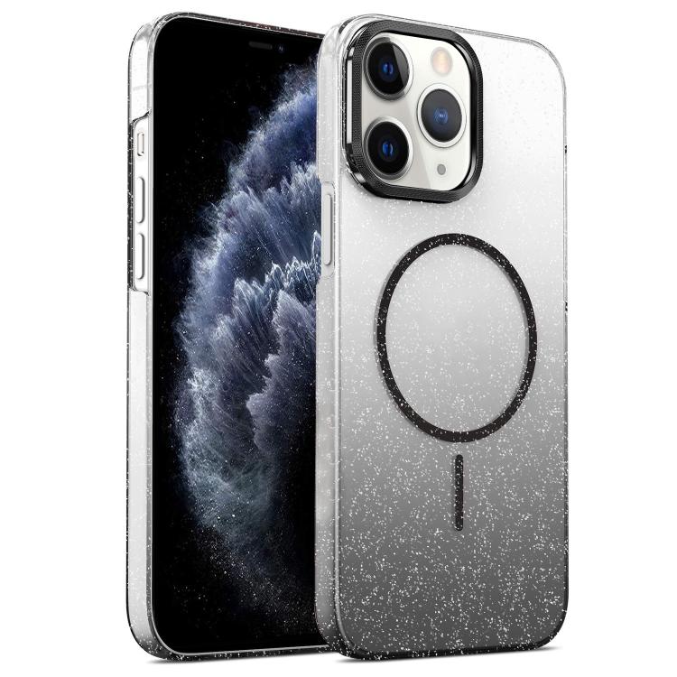 Gold Diamond Glitter Gradient MagSafe Shockproof Phone Case, For iPhone 11, For iPhone 11 Pro