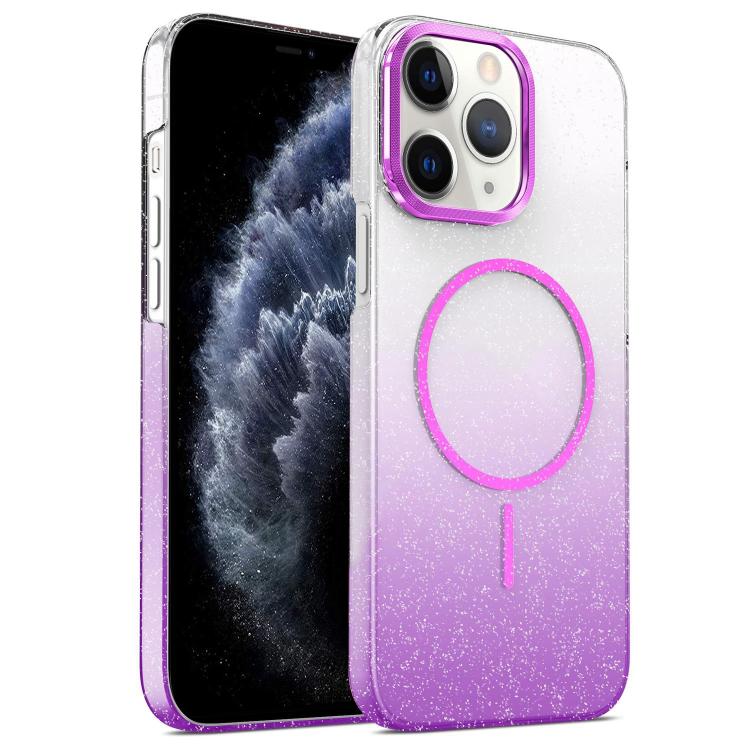 Gold Diamond Glitter Gradient MagSafe Shockproof Phone Case, For iPhone 11, For iPhone 11 Pro